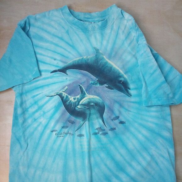 Vintage Dolphins Ocean Tie Dye T-Shirt - Picture 2 of 9